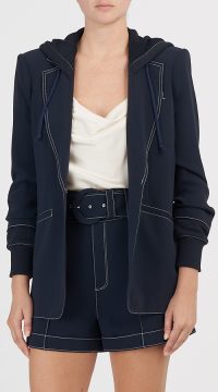 KHLOE CONTRAST TOPSTITCH HOODED BLAZER - COMING SOON