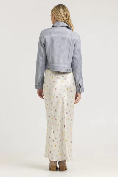 Hayden Patina Leather Jacket in Blueberry - Image 3