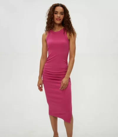 Wren Midi Dress in Pitaya - sz XS