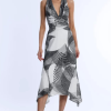 Crissy Printed Cowl Halter Dress