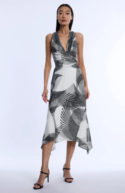 Crissy Printed Cowl Halter Dress