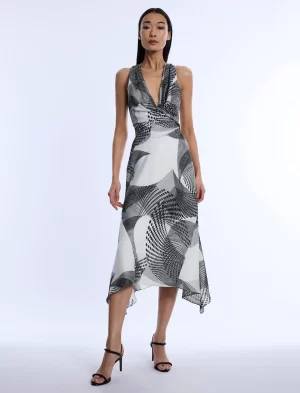 Crissy Printed Cowl Halter Dress