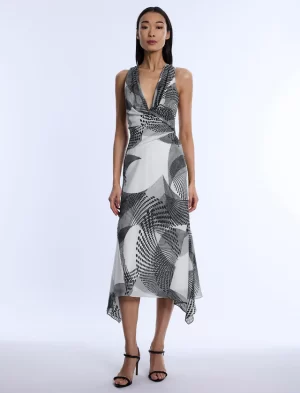 Crissy Printed Cowl Halter Dress - Image 7