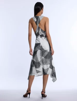 Crissy Printed Cowl Halter Dress - Image 8