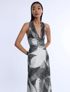 Crissy Printed Cowl Halter Dress - Image 4