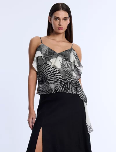 Cherry Printed Flounce Cami