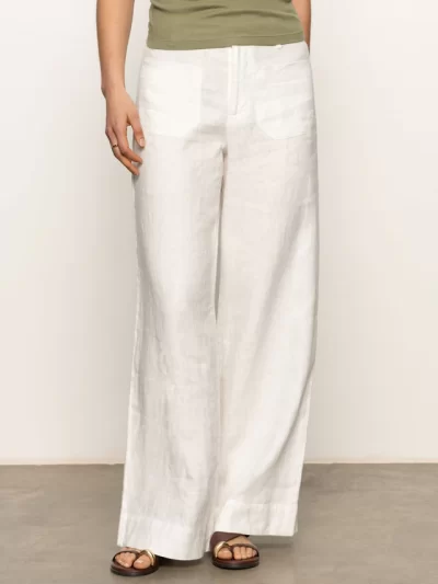 Christy Wide Leg Pant in white - Image 5