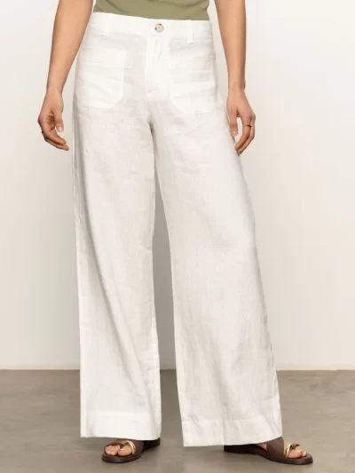 Christy Wide Leg Pant in white - Image 7