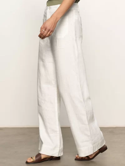 Christy Wide Leg Pant in white - Image 4