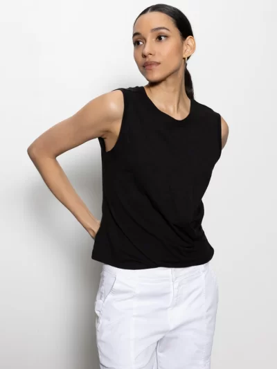 Diane Draped Tank in black