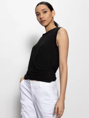 Diane Draped Tank in black - coming spring'25 - Image 3