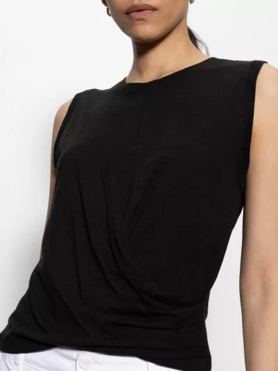 Diane Draped Tank in black - Image 2