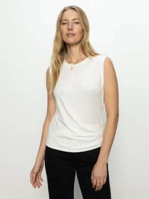 Diane Draped Tank in white - coming spring'25 - Image 4