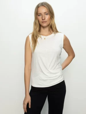 Diane Draped Tank in white - coming spring'25 - Image 5