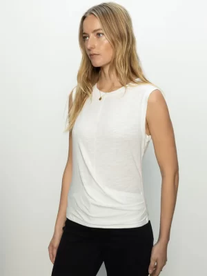 Diane Draped Tank in white - coming spring'25 - Image 6