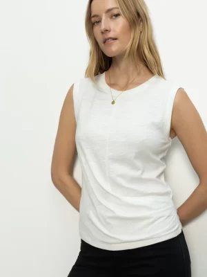 Diane Draped Tank in white - coming spring'25