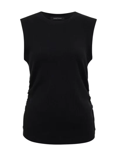 Juliet Ribbed Tank in black - Image 2