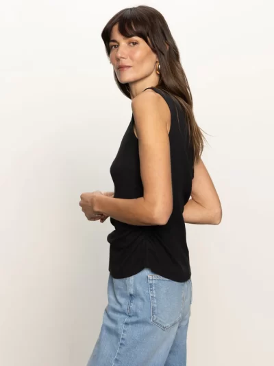Juliet Ribbed Tank in black - Image 4