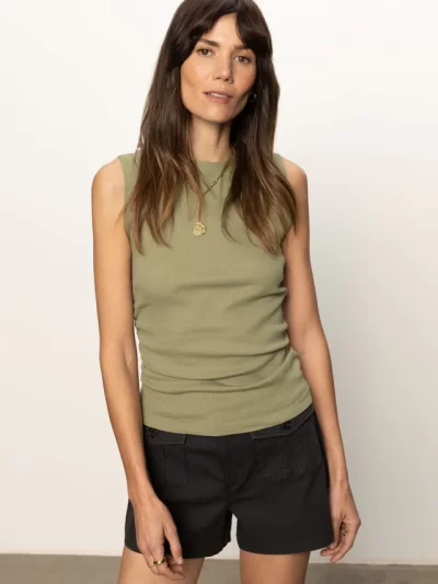 Juliet Ribbed Tank in sage medium - Image 7