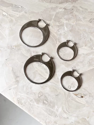 Solange Earrings in Rhodium - Image 3