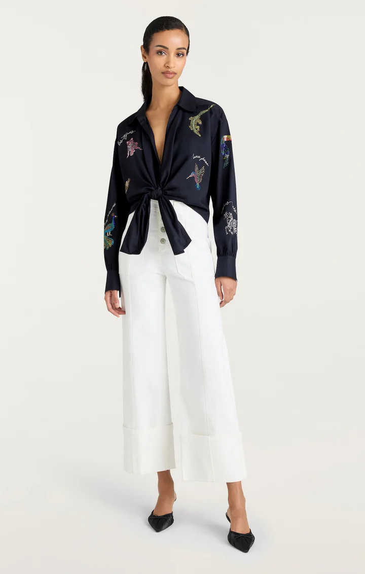 Mariana jungle top in navy - Image 2