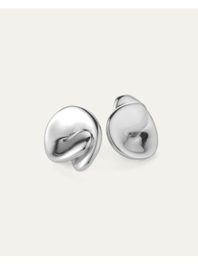 Rio Button Earrings in silver - Image 2