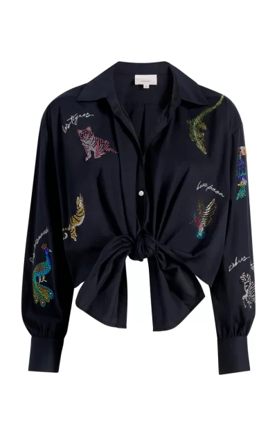 Mariana jungle top in navy - Image 3
