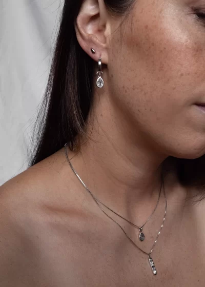 Koy Moonstone Necklace in Rhodium
