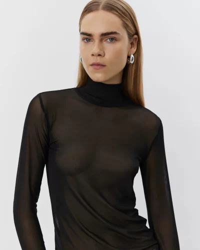 MARGOT MESH TOP in Black
