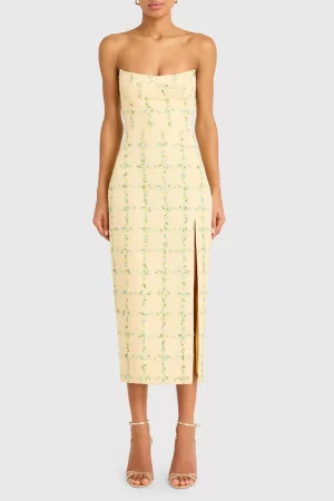 Ivy midi dress in yellow - Image 4