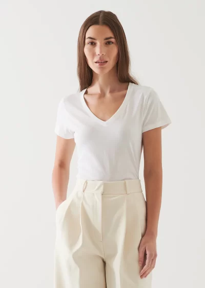 Ivy V-neck in White - Image 4
