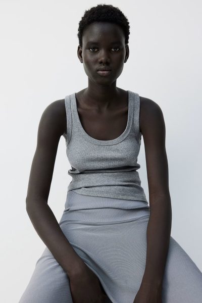 DIZA TOP in grey mel