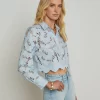 Seychelle Lace Cropped Blouse in blue fog - Image 6
