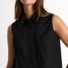 mary-kate linen vest in black