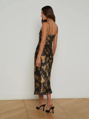 Seridie Mid Slip Dress in black multi - Image 4