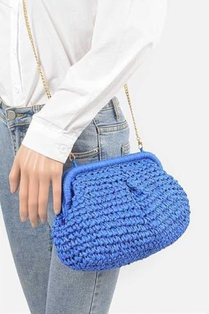 Aaries Woven Purse in blue