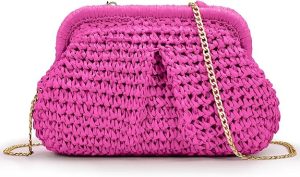 Aaries Woven Purse in fushia - Image 2