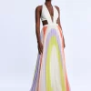 Celine Printed Pleated Cutout Dress - Image 5
