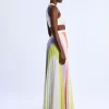 Celine Printed Pleated Cutout Dress - Image 6