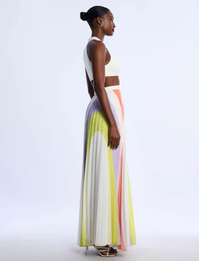 Celine Printed Pleated Cutout Dress - Image 6