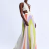 Celine Printed Pleated Cutout Dress - Image 4