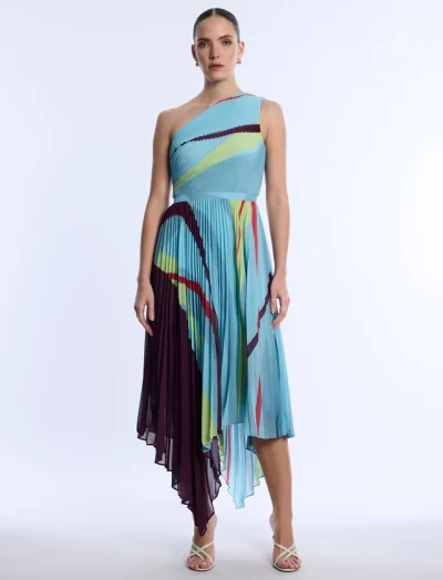Shaina Printed Pleated Dress - Image 5