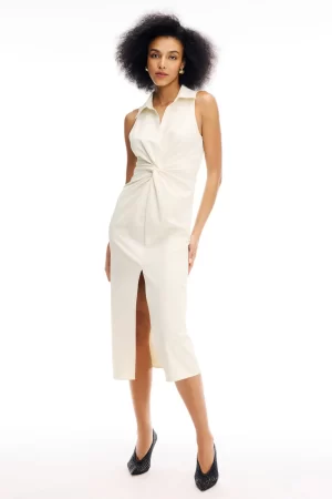 Mckenna Sleeveless Midi Dress in Ivory