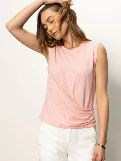 Diane Draped Tank in earth pink - Image 6