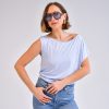 Fernanda One Shoulder Top in light blue