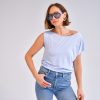 Fernanda One Shoulder Top in light blue - Image 3