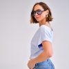 Fernanda One Shoulder Top in light blue - Image 8