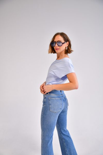 Fernanda One Shoulder Top in light blue - Image 7