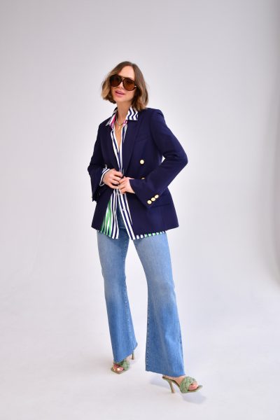 Charlie Bell sleeve rayon Blazer in navy - small - Image 2