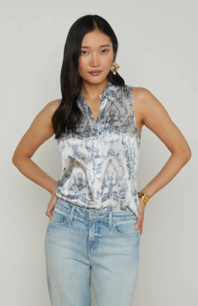 Emmy Sleeveless Silk Blouse